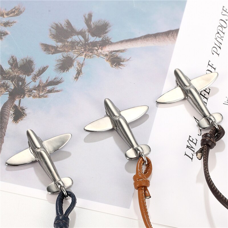 (Edition 3) Small Airplane Designed Leather Bracelets