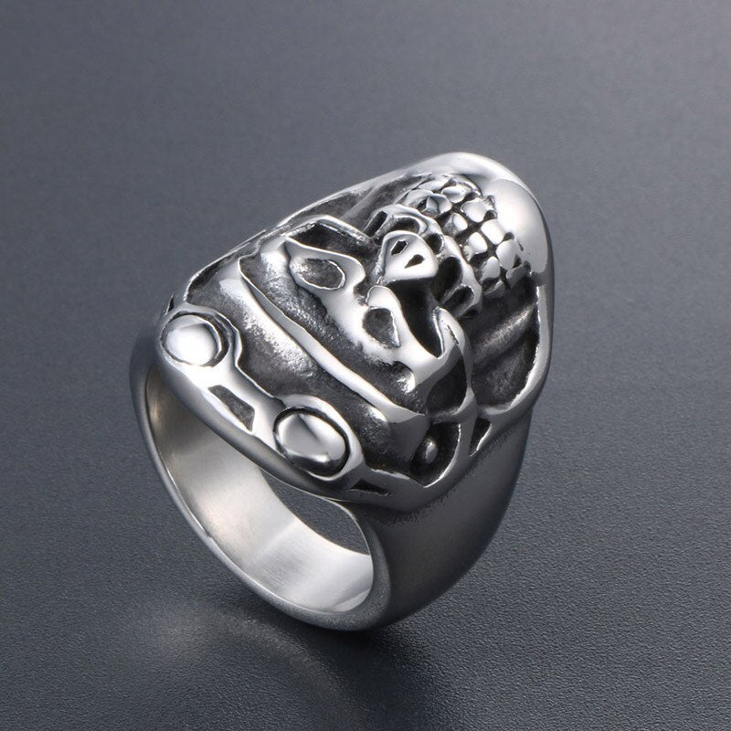Punk Pilot Skull Designed Super Stainless Steel Ring