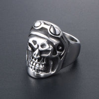 Thumbnail for Punk Pilot Skull Designed Super Stainless Steel Ring