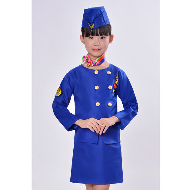 "Blue" Colored Hostess & Stewardess Uniform for Children