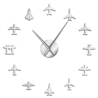 Thumbnail for Airplane Shapes Acrylic Mirror Effect Sticker Wall Clock