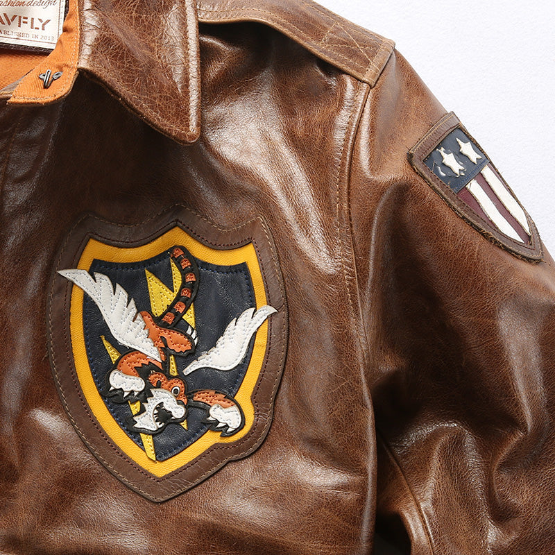 Flying Tigers Leather Patch Jacket