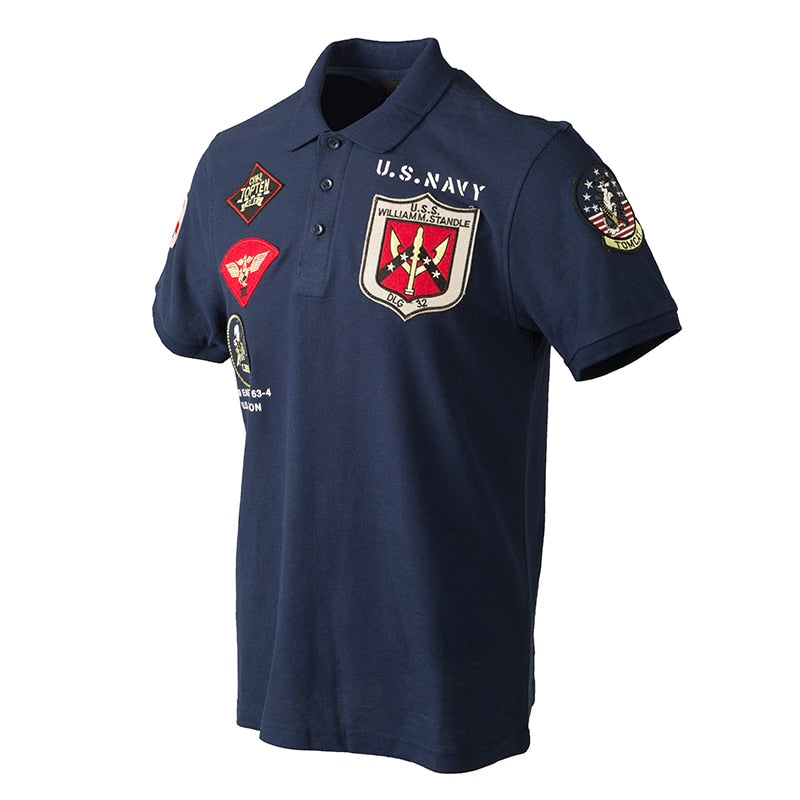 Super Cool Fighter Pilot (US Navy) Themed Polo aviation Top Gun-themed product in premium build.