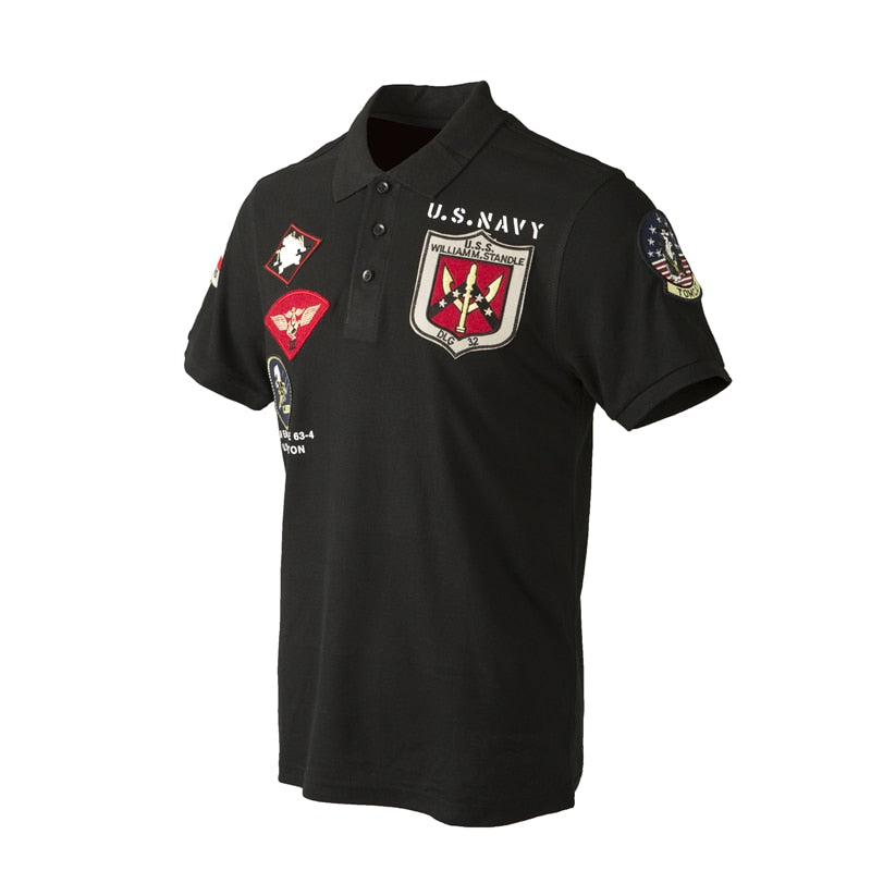 Super Cool Fighter Pilot (US Navy) Themed Polo T-Shirts