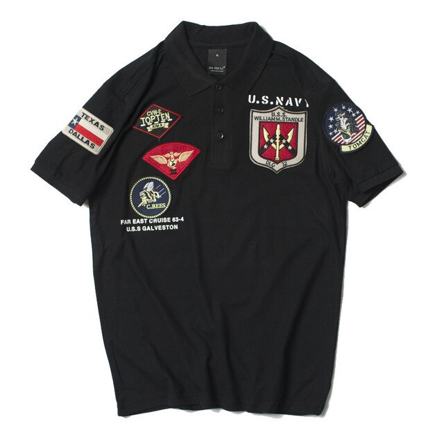 Super Cool Fighter Pilot (US Navy) Themed Polo T-Shirts