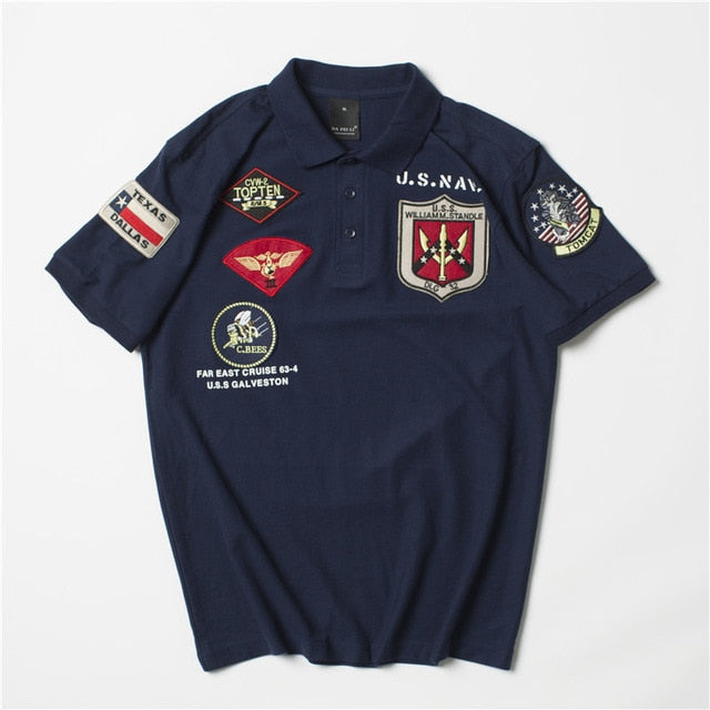 Super Cool Fighter Pilot (US Navy) Themed Polo T-Shirts
