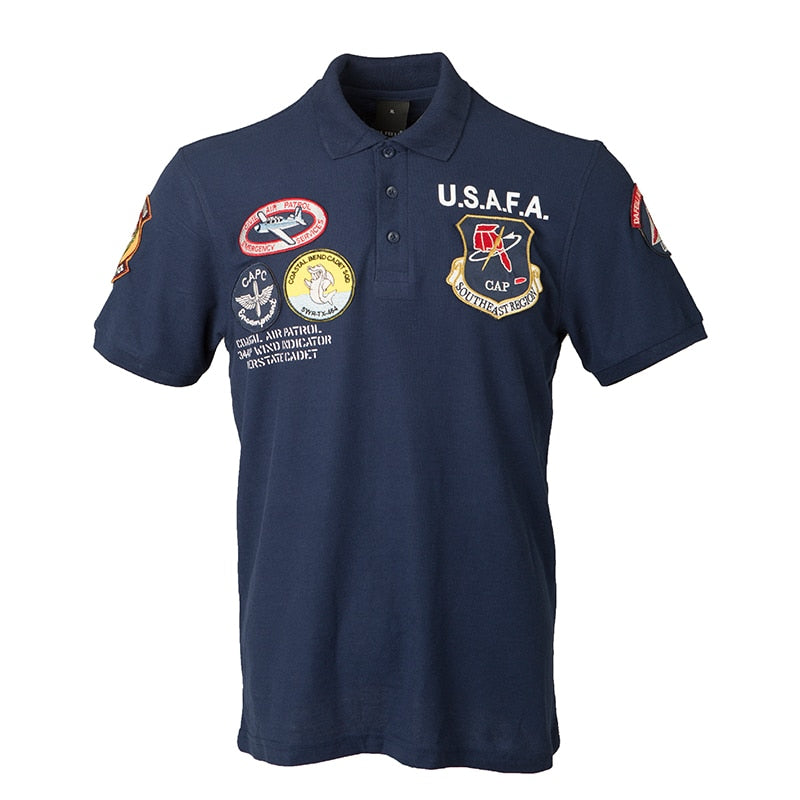 Super Cool Fighter Pilot (U.S.A.F.A) Themed Polo T-Shirts