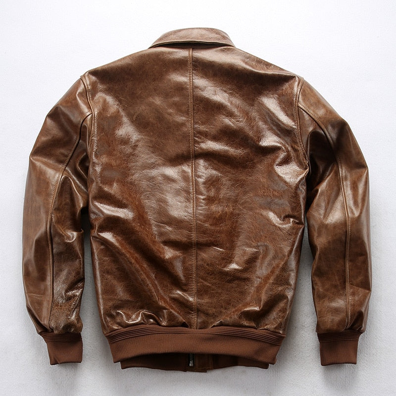 Flying Tigers Patch Designed Genuine Leather Pilot Jackets
