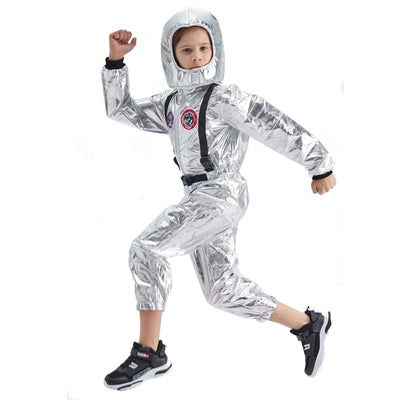 Gray Space NASA & Astranout Jumpsuit for CHILDREN (Halloween) aviation design on premium costume fabric funny costume.