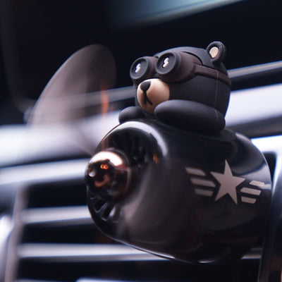 Fighter Pilot Bear Super Cool Car aviation design on durable build car accessory.