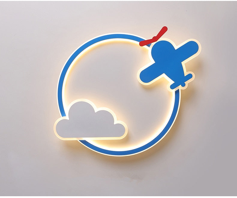 Airplane & Cloud Designed Wall Lamp