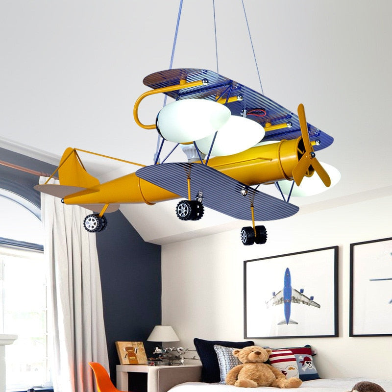 Double Decker Airplane Designed Wall Lamp
