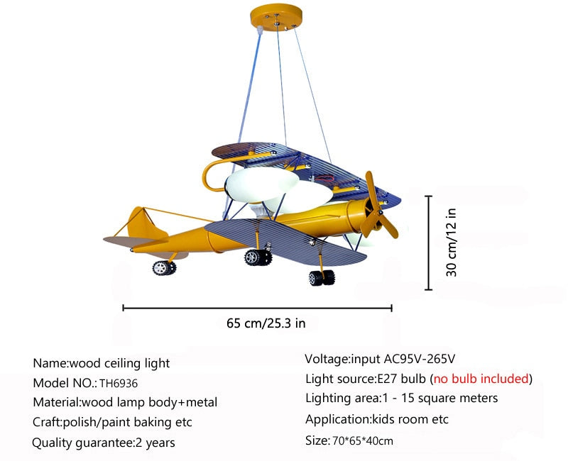 Double Decker Airplane Designed Wall Lamp