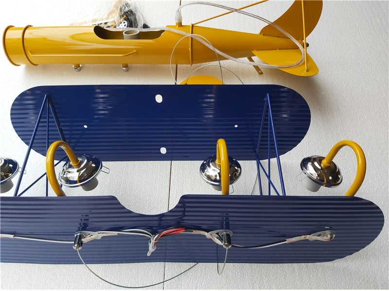 Double Decker Airplane Designed Wall Lamp