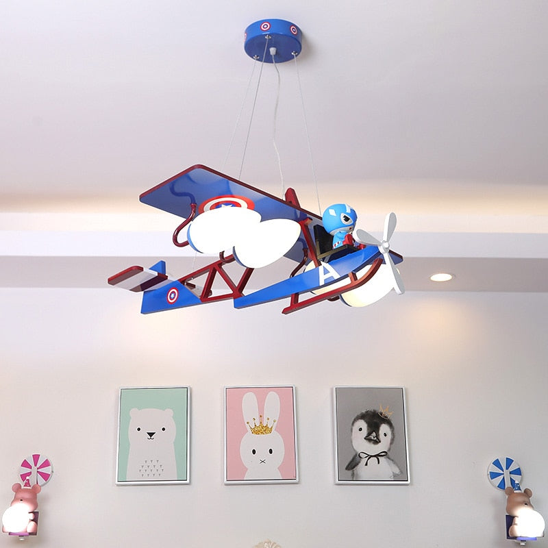 Comics Style & Airplane Shape Wall Lamp