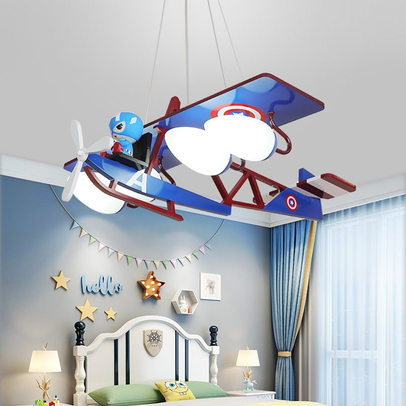 Comics Style & Airplane Shape Wall Lamp