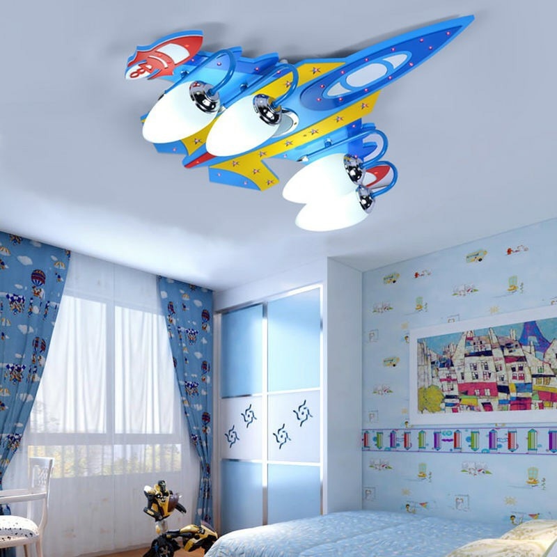 Fighter Jet Airplane Shape Wall Lamp with Bluetooth Speaker Feature