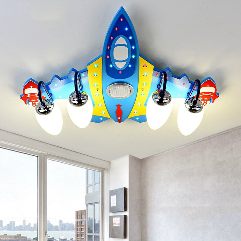 Fighter Jet Airplane Shape Wall Lamp with Bluetooth Speaker Feature