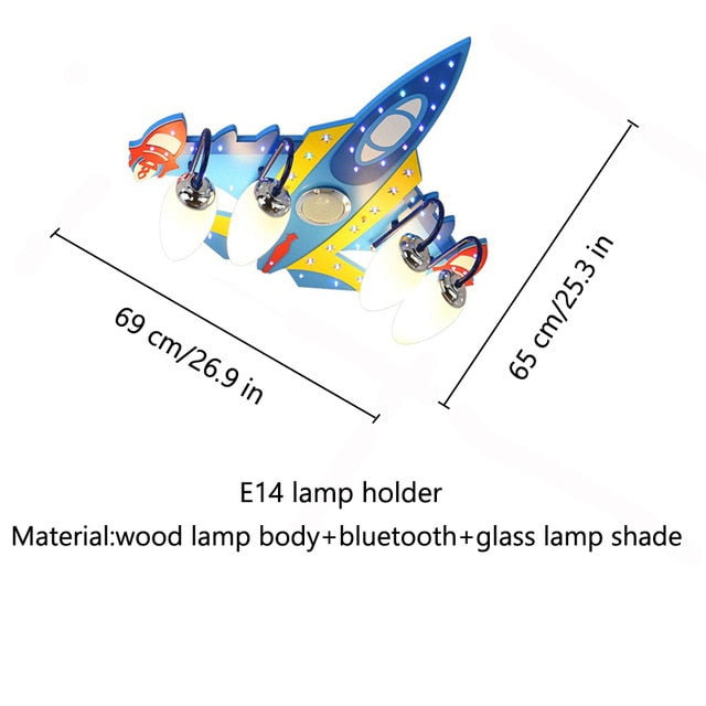 Fighter Jet Airplane Shape Wall Lamp with Bluetooth Speaker Feature