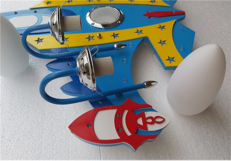 Fighter Jet Airplane Shape Wall Lamp with Bluetooth Speaker Feature