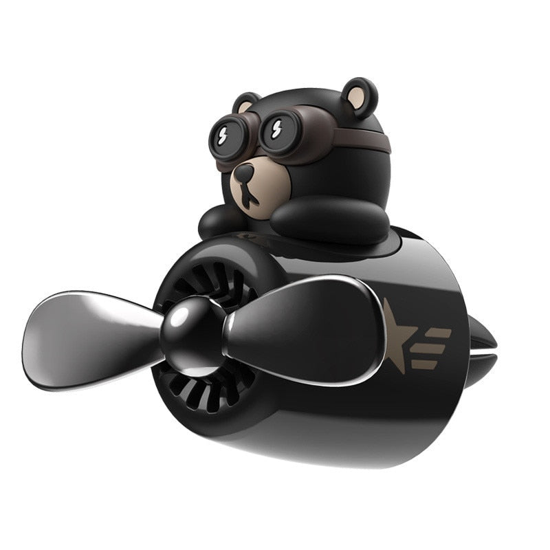 Air Bear Car Air Freshener - Cartoon Bear Pilot Modeling Air