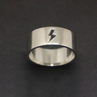 Amazing Lightning Symbol Airplane Ring FOR MEN aviation ring in stainless steel.