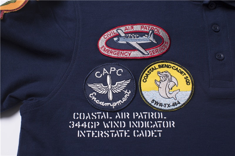 Super Cool Fighter Pilot (U.S.A.F.A) Themed Polo T-Shirts