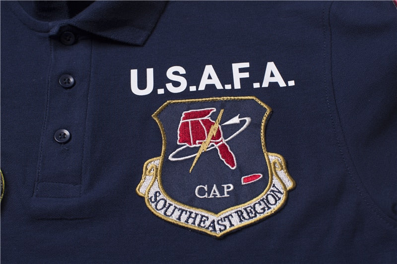Super Cool Fighter Pilot (U.S.A.F.A) Themed Polo T-Shirts