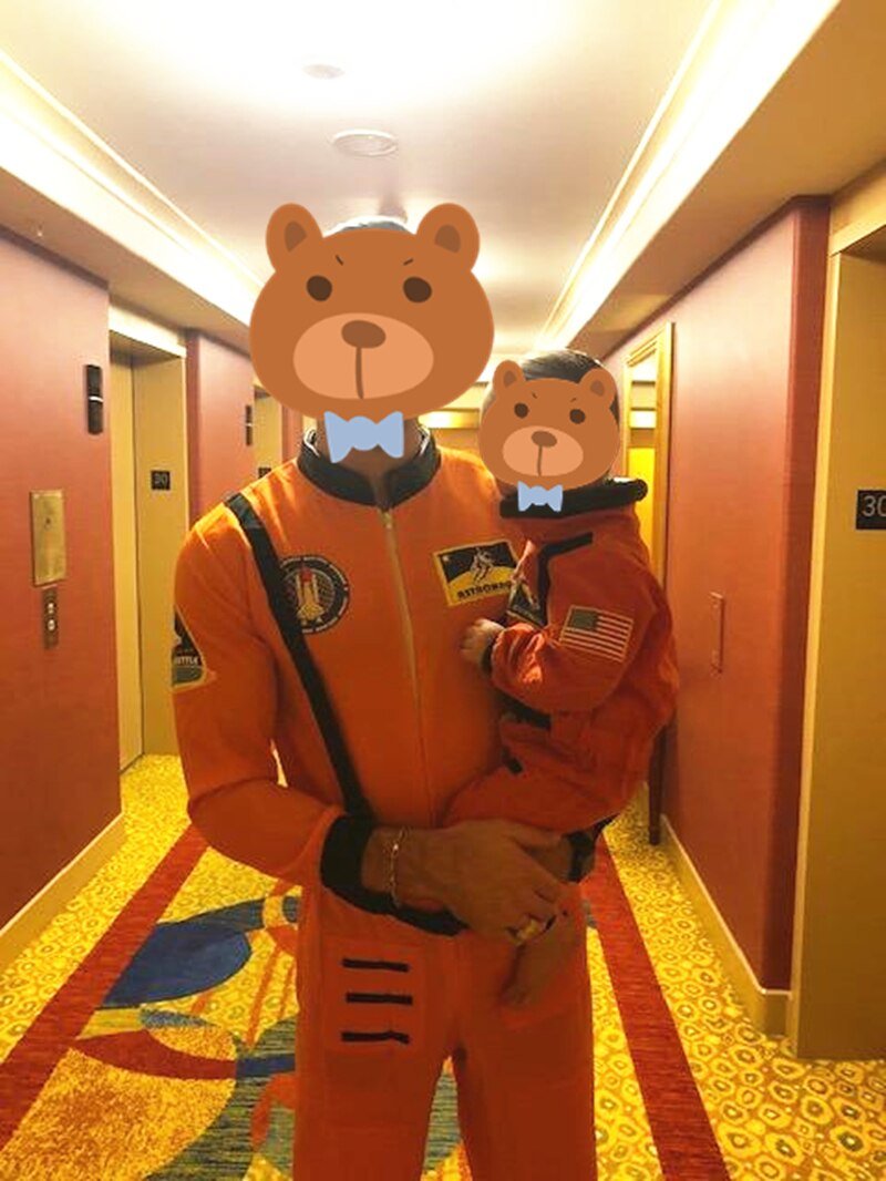 ORANGE Space NASA & Astranout Jumpsuit for Men (Halloween)