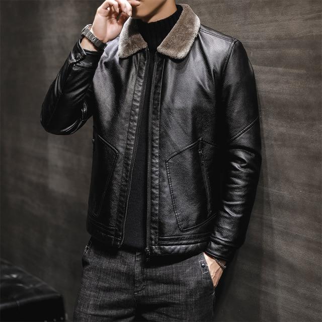 Thick Style PU Leather Bomber Jackets