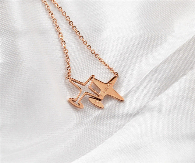 Super Quality Airplane Shape & Lucky Written Necklaces
