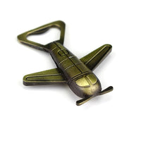 Thumbnail for Antique Bronze Airplane Shaped Key Chain & Bottle Opener aviation themed aviator-crafted key chain, polished metal alloy.