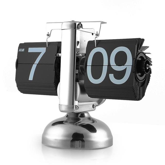 Retro Style & Auto Flip Function Table Clocks Pilot Eyes Store Black 