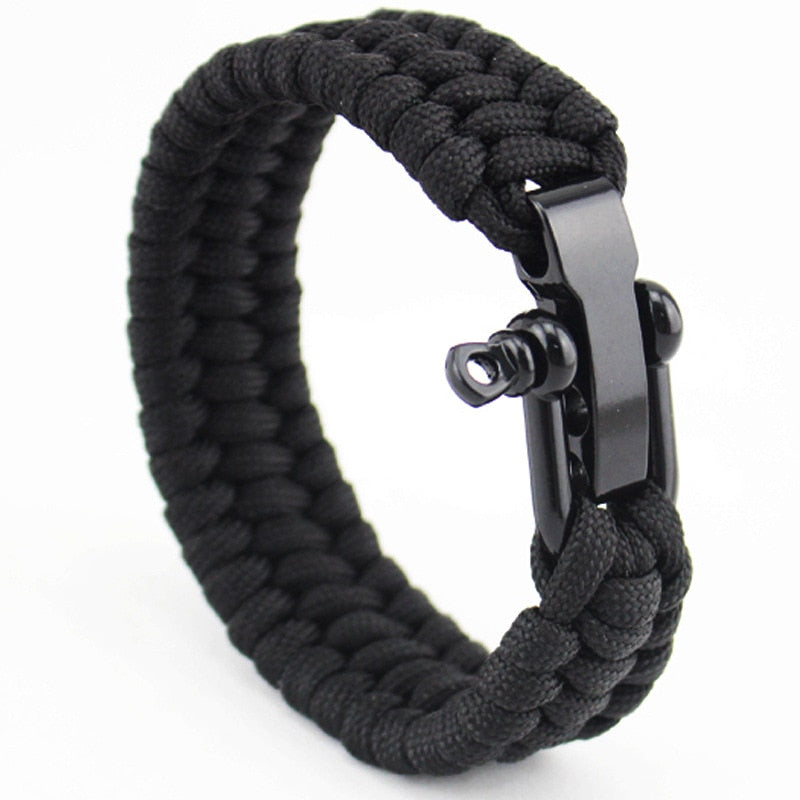 Stainless Steel Anchor Style Black Leather Bracelets