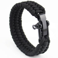 Thumbnail for Stainless Steel Anchor Style Black Leather Bracelets