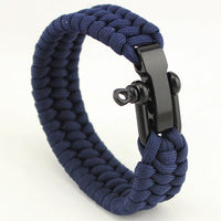 Thumbnail for Stainless Steel Anchor Style Black Leather Bracelets