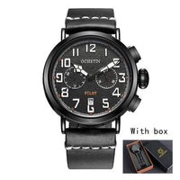 Thumbnail for Chronograph Sport Style Pilot & Aviator Watches Pilot Eyes Store Black & White + BOX 