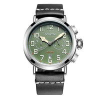 Thumbnail for Chronograph Sport Style Pilot & Aviator Watches Pilot Eyes Store Silver & Green 