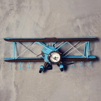 Thumbnail for American Retro Wall Clock with Hanging Pendant Pilot Eyes Store Blue 
