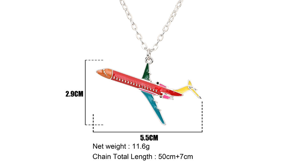 Colourful Airplane Shape Designed Necklaces