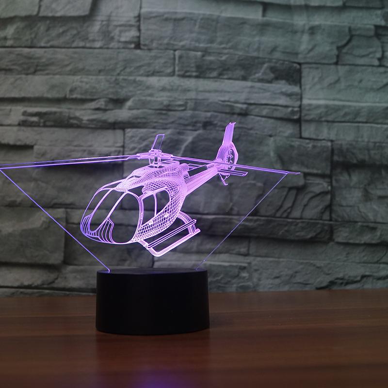 Small Helicopter Designed 3D Lamp Pilot Eyes Store 