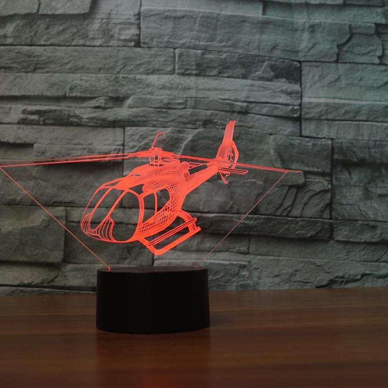 Small Helicopter Designed 3D Lamp Pilot Eyes Store 