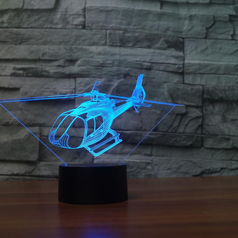 Small Helicopter Designed 3D Lamp Pilot Eyes Store 