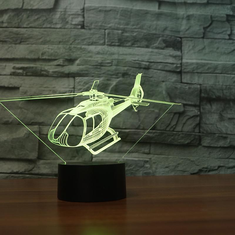 Small Helicopter Designed 3D Lamp Pilot Eyes Store 