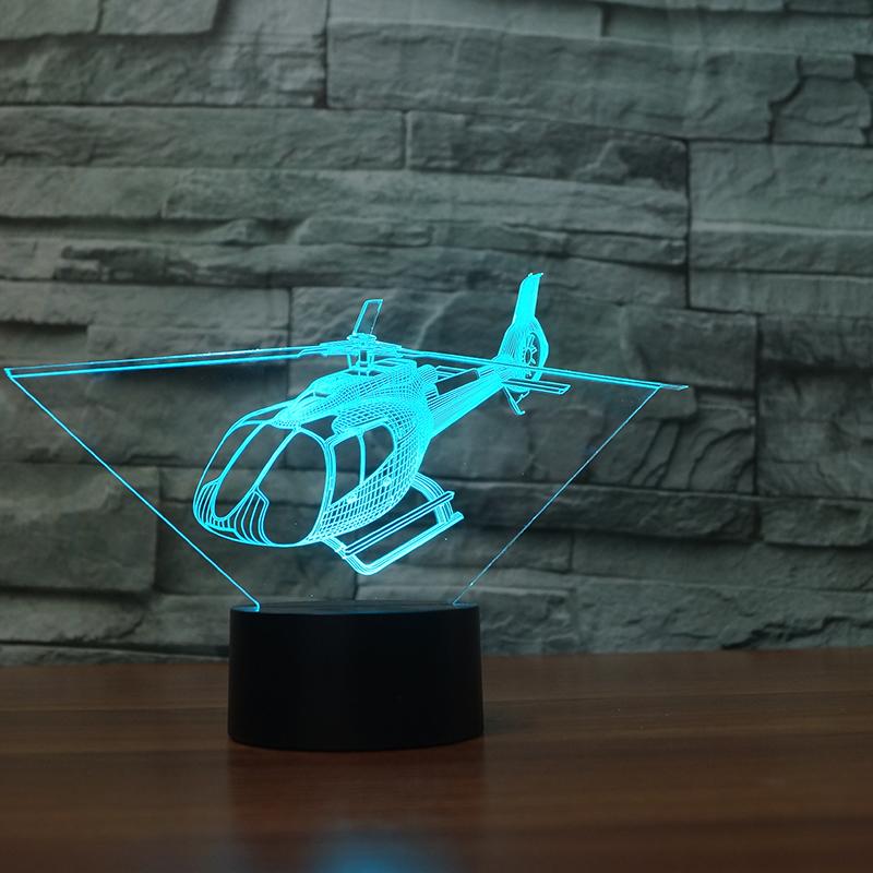 Small Helicopter Designed 3D Lamp Pilot Eyes Store 