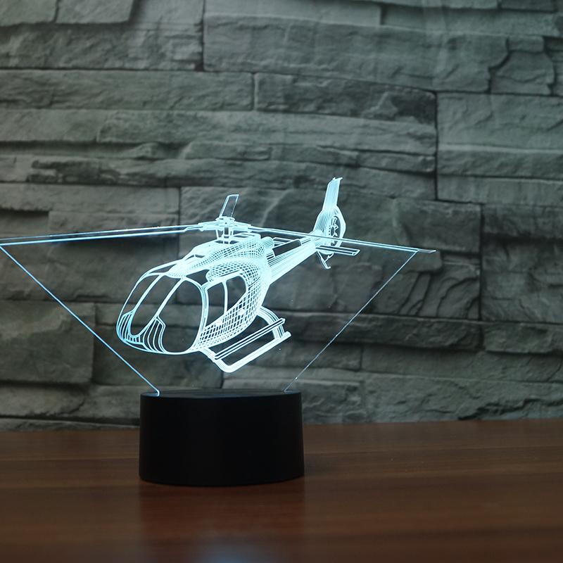 Small Helicopter Designed 3D Lamp Pilot Eyes Store 
