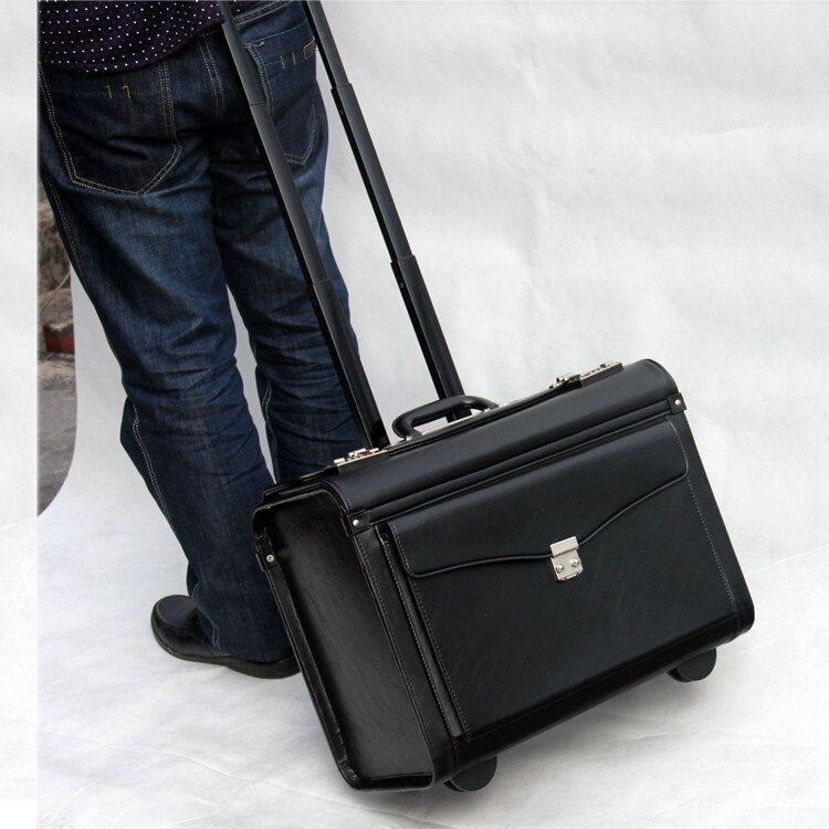 Leather Style Carry-On Luggage for Pilots