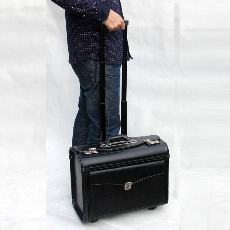 Leather Style Carry-On Luggage for Pilots