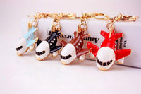 Thumbnail for Cute Airplane Shaped aviation themed aviator-crafted key chain, polished metal alloy.