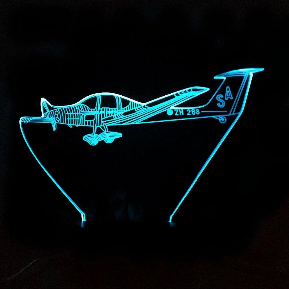 Cruising Single Engine Designed 3D Night Lamp Aviation Shop 